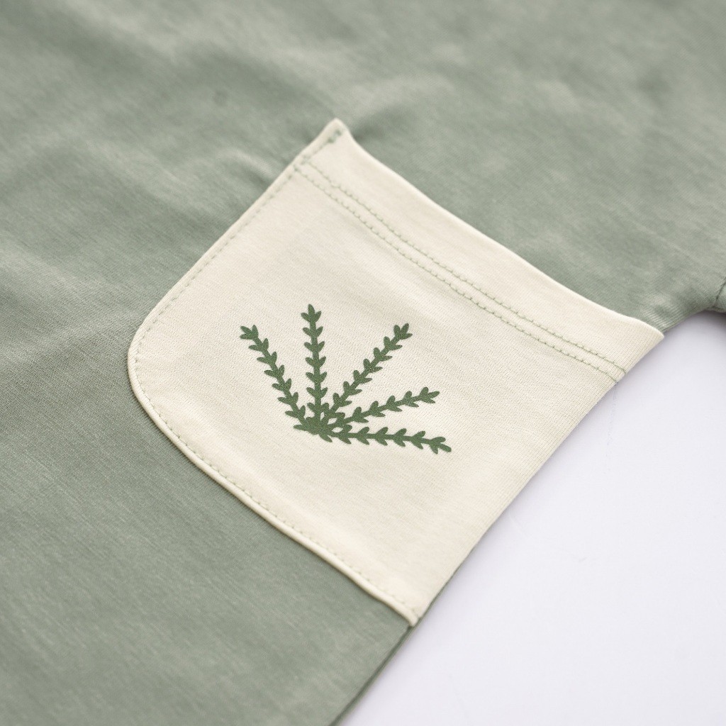 (6M-3Y) Bộ quần áo ngắn tay cài vai Túi ốp Muda - Bu baby bé trai - Bu baby bé gái -Quần áo Bu baby- Bamco BBC1301A1