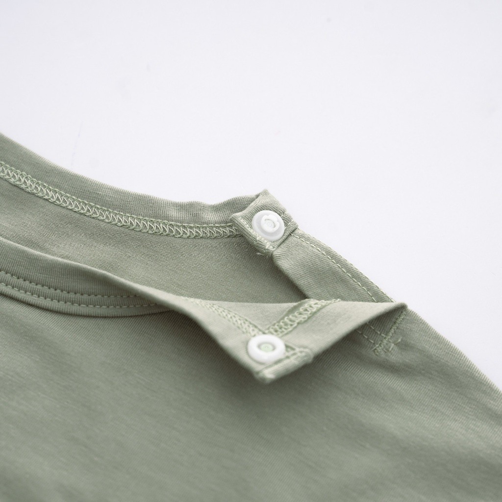 (6M-3Y) Bộ quần áo ngắn tay cài vai Túi ốp Muda - Bu baby bé trai - Bu baby bé gái -Quần áo Bu baby- Bamco BBC1301A1