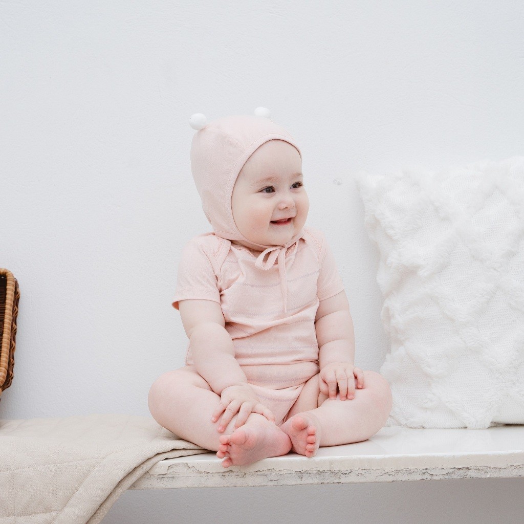 (0-12M) Bodychip ngắn tay cổ chồm Muda cho bé sơ sinh - Bu baby sơ sinh - Quần áo Bu Baby BSR230500 BBC2305MD