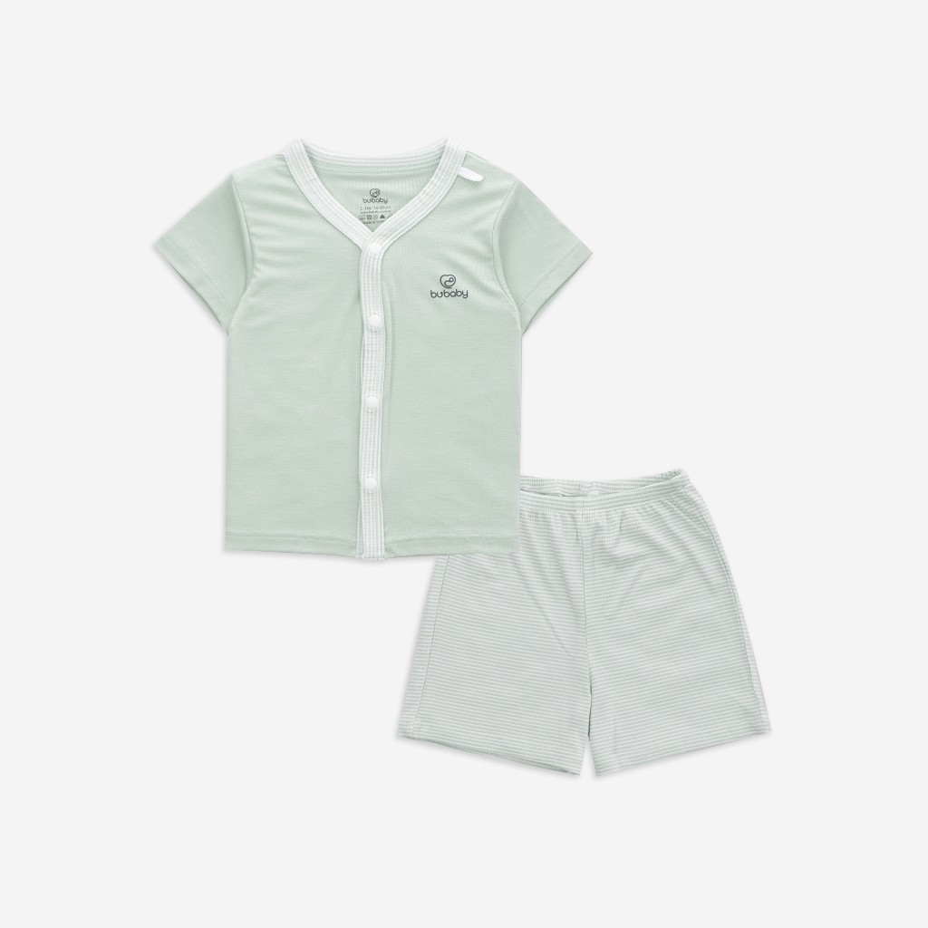 BuBaby Bộ ngắn tay cài giữa xuân hè cho bé sơ sinh từ 1 đến  12 tháng - BU Siro BSR130202  | Bu Baby Chính Hãng