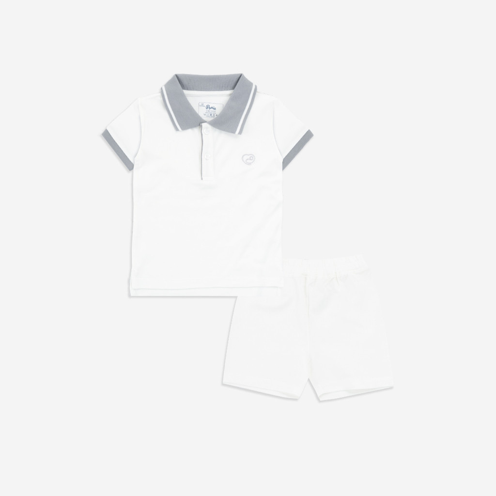 (6M-5Y) Bộ quần áo ngắn tay cổ Polo cho bé chất liệu sợi tre và bông hữu cơ - Quần áo Bu baby Ponie BPN130308
