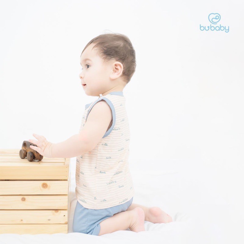 (6M-4Y) Bộ quần áo cổ tròn sát nách BU Bambus  BB016.01 Bubaby chính hãng cho bé trai và bé gái