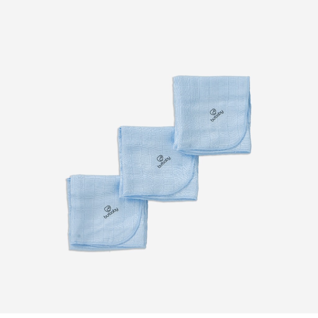 Set 3 khăn mặt Muslin mềm mại, thấm hút dành cho bé AMU100002 | BuBaby chính hãng