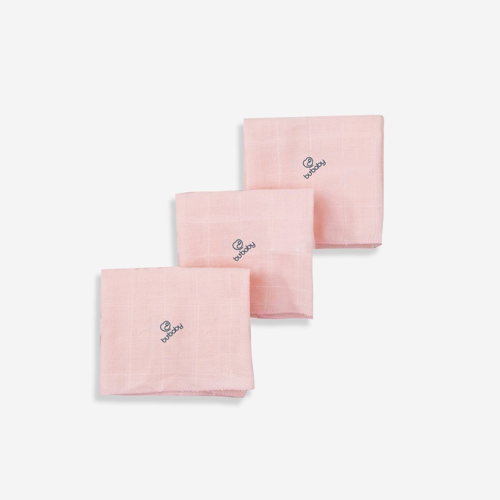 Set 3 khăn mặt Muslin mềm mại, thấm hút dành cho bé AMU100002 | BuBaby chính hãng