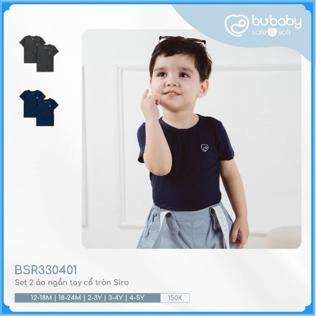 (6M-5Y) Set 2 áo ngắn tay cổ tròn Siro BSR330401 - BSR330403 | Quần áo BU Baby chính hãng