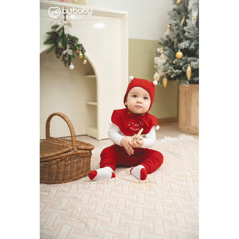 (0-18M) Bộ giáng sinh cho bé Bubaby - Kèm hộp quà tặng - Set quà noel cute cho bé - Bộ đồ Noel cho bé Quà noel cho bé