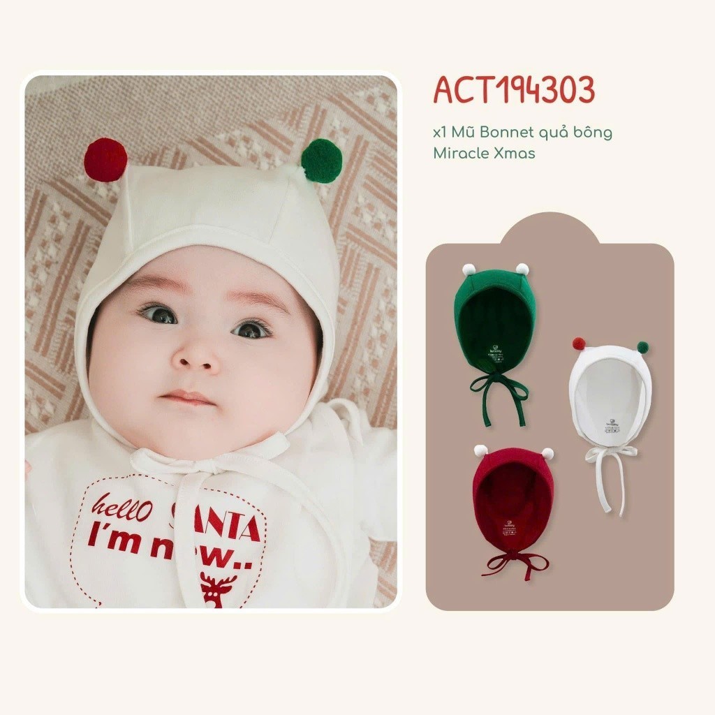 (0-18M) Bộ giáng sinh cho bé Bubaby - Kèm hộp quà tặng - Set quà noel cute cho bé - Bộ đồ Noel cho bé Quà noel cho bé
