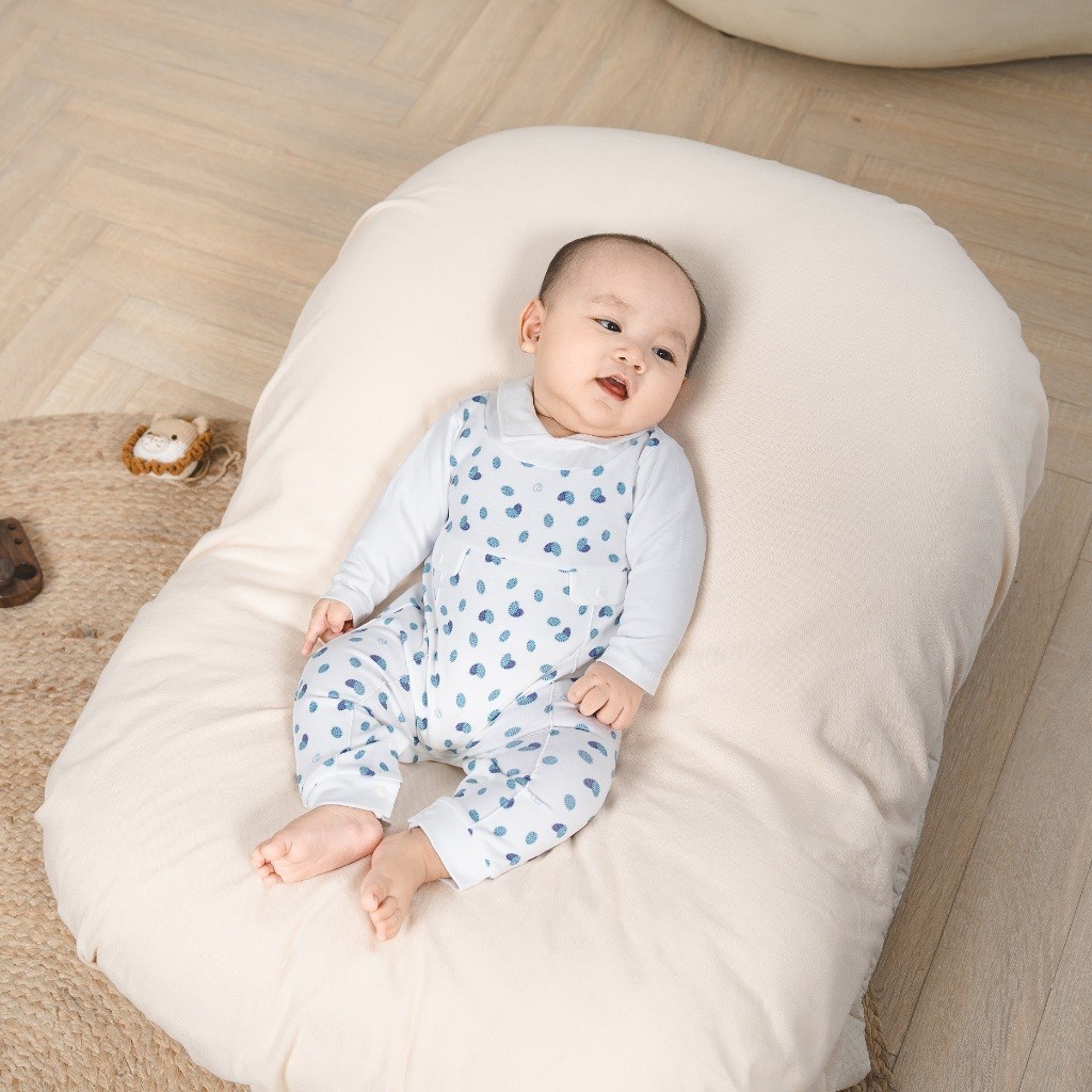 (NB-12M) Body đồ liền thân dài tay cổ Peterpan Gloute mùa Thu êm cho bé BU Cotton BCT210302| BU Baby chính hãng