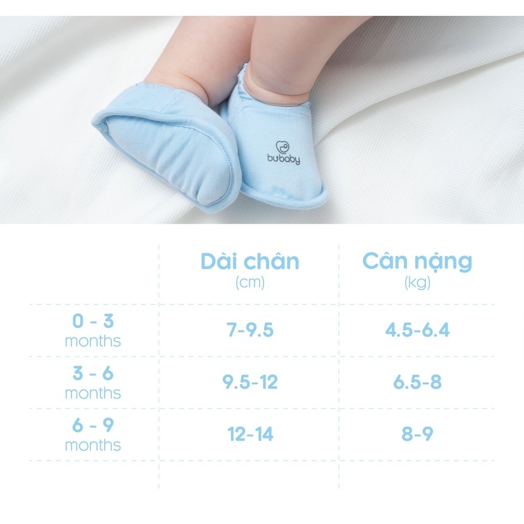 (0-6M) Giày vải sợi tre thay thế tất sơ sinh Bubaby ABB4200NS ABB420000 | Phụ kiện BUbaby chính hãng
