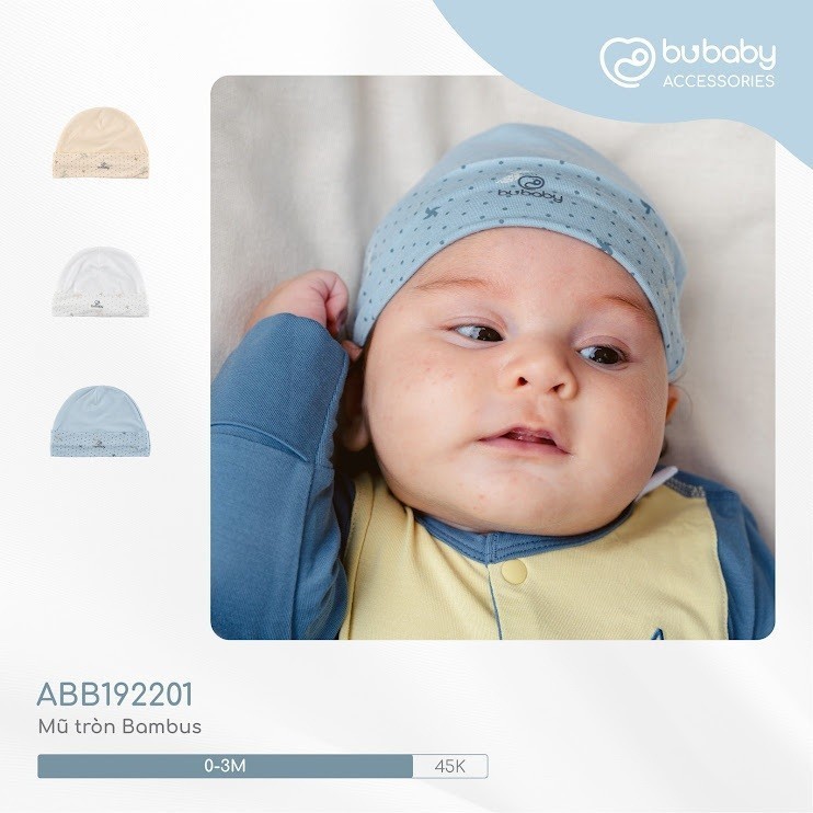 Mũ sơ sinh cho bé - Mũ tròn ASR19S300 ABB192200 ASR192200 ABB1922NS - Bu baby sơ sinh - Mũ sơ sinh BuBaby