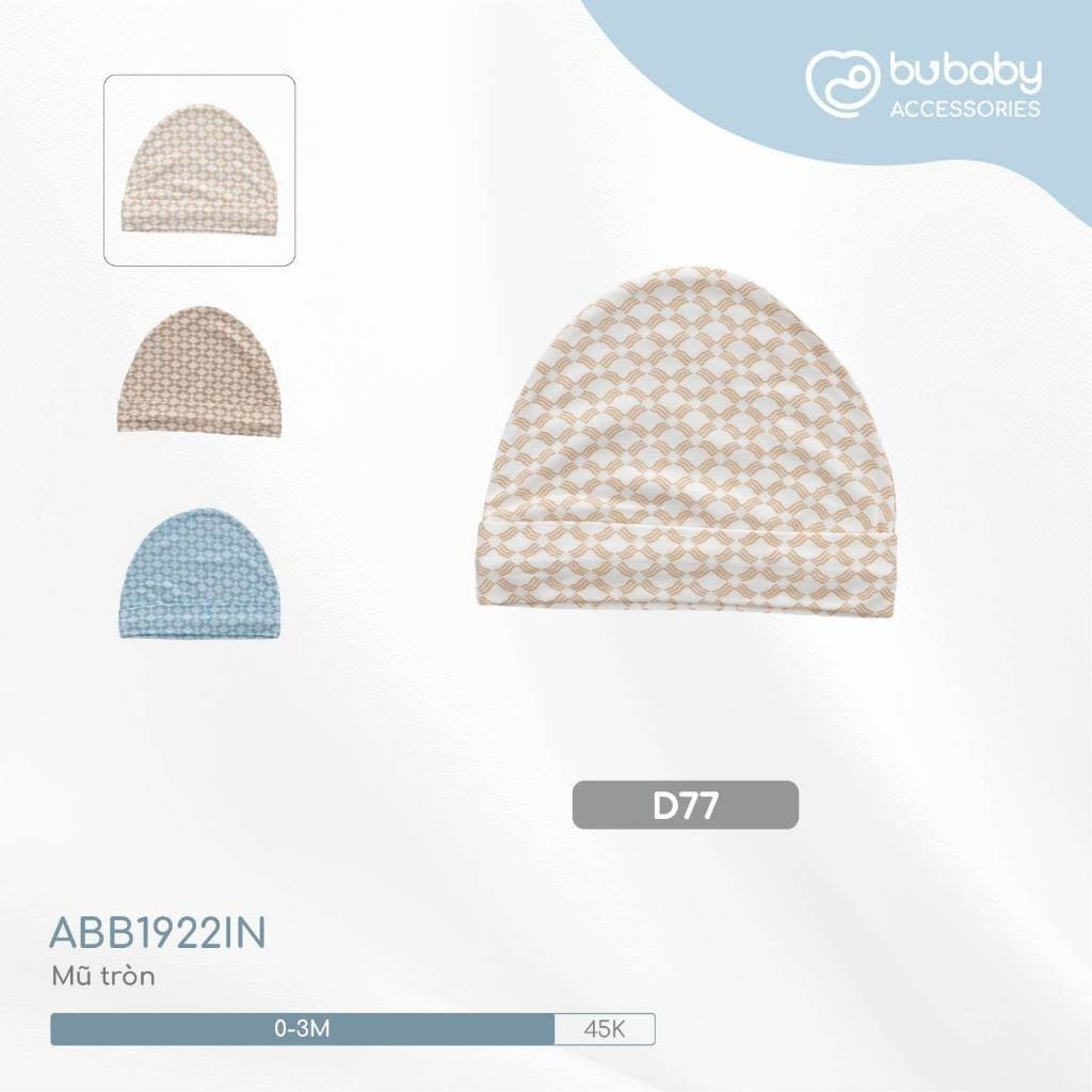 Mũ sơ sinh cho bé - Mũ tròn ASR19S300 ABB192200 ASR192200 ABB1922NS - Bu baby sơ sinh - Mũ sơ sinh BuBaby