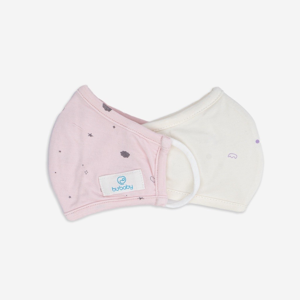 Set 02 Khẩu Trang cho bé vải Sợi Tre Đan Mạch BA059 Bambus kháng khuẩn tự nhiên BUBaby  - Phụ kiện chính hãng Bubaby