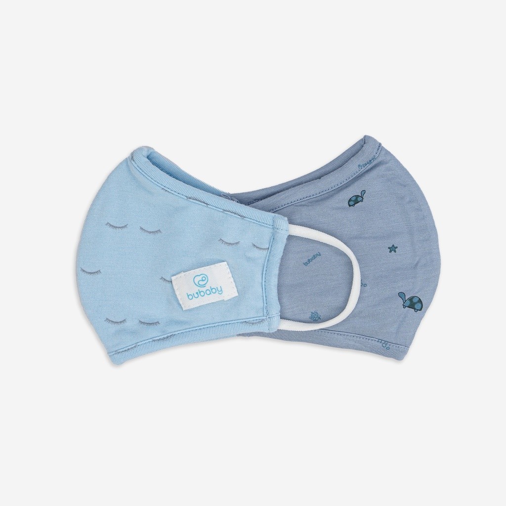 Set 02 Khẩu Trang cho bé vải Sợi Tre Đan Mạch BA059 Bambus kháng khuẩn tự nhiên BUBaby  - Phụ kiện chính hãng Bubaby