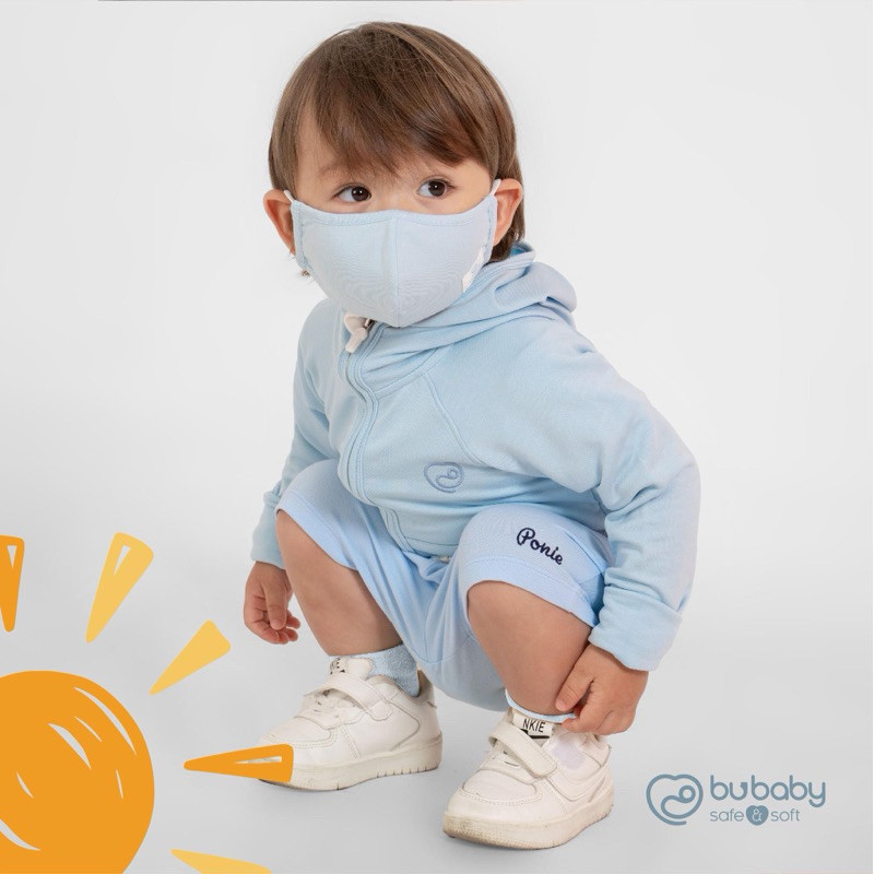 Set 02 Khẩu Trang cho bé vải Sợi Tre Đan Mạch BA059 Bambus kháng khuẩn tự nhiên BUBaby  - Phụ kiện chính hãng Bubaby