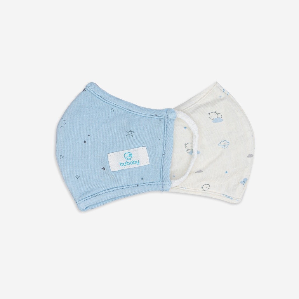Set 02 Khẩu Trang cho bé vải Sợi Tre Đan Mạch BA059 Bambus kháng khuẩn tự nhiên BUBaby  - Phụ kiện chính hãng Bubaby