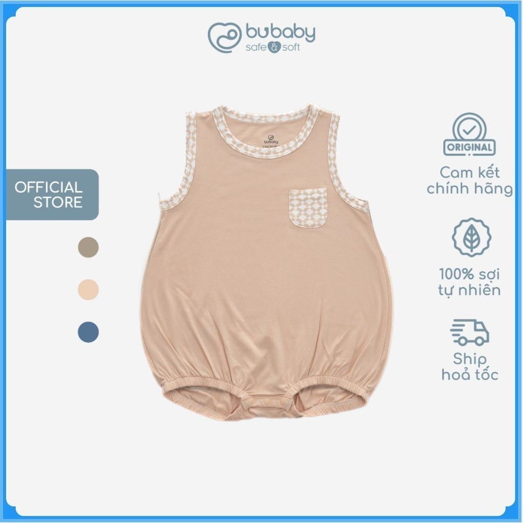 (1M-12M) Bộ đồ liền thân sát nách cổ tròn Túi ốp Bambus Iconic 2 - Bambus BBB2404A1 | Quần áo chính hãng BuBaby