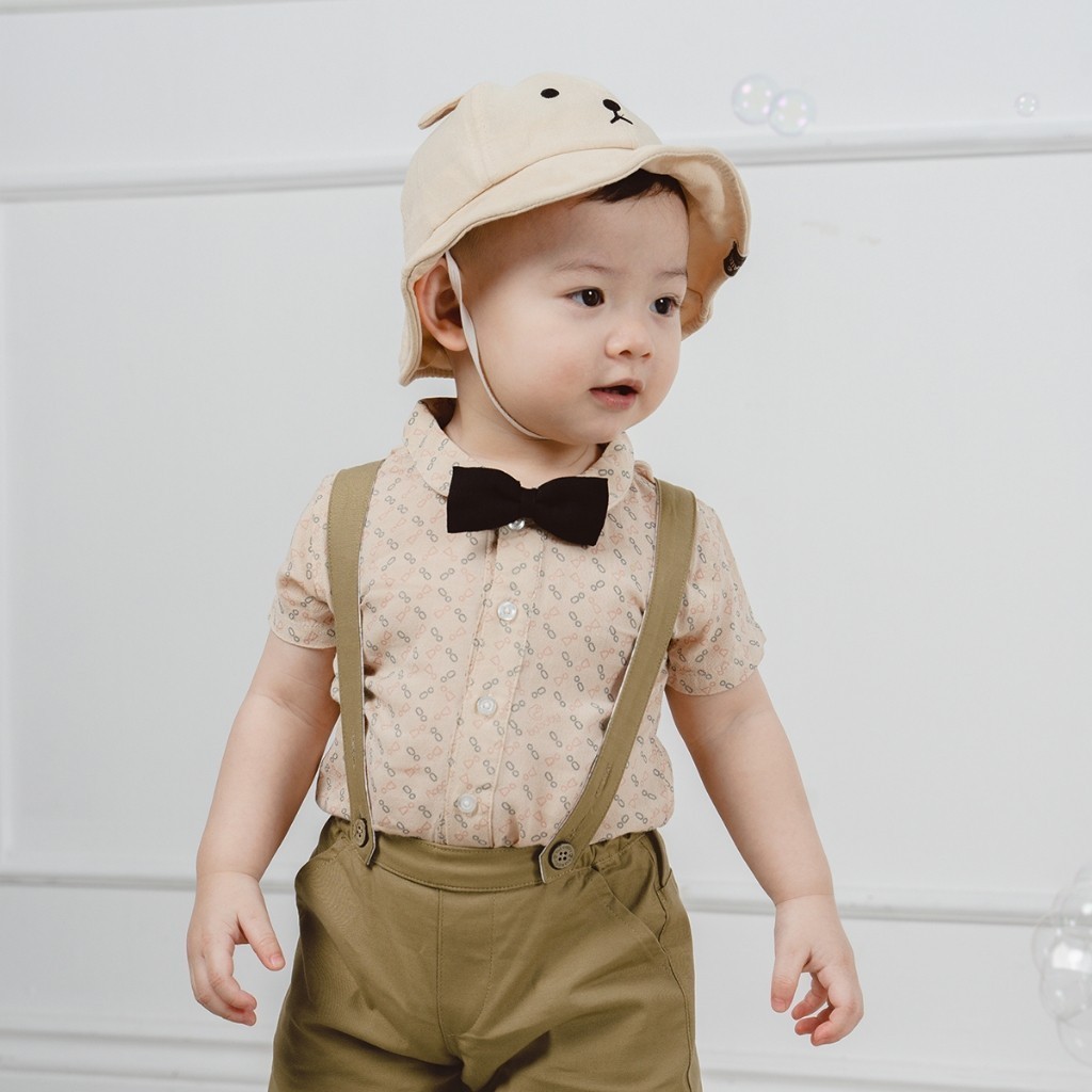 BuBaby (1Y-5Y) Áo sơ mi ngắn tay lịch sự, thanh lịch - Bu Baby bé trai - bé gái - Quần áo Bu Baby Pure Cotton BCT334100