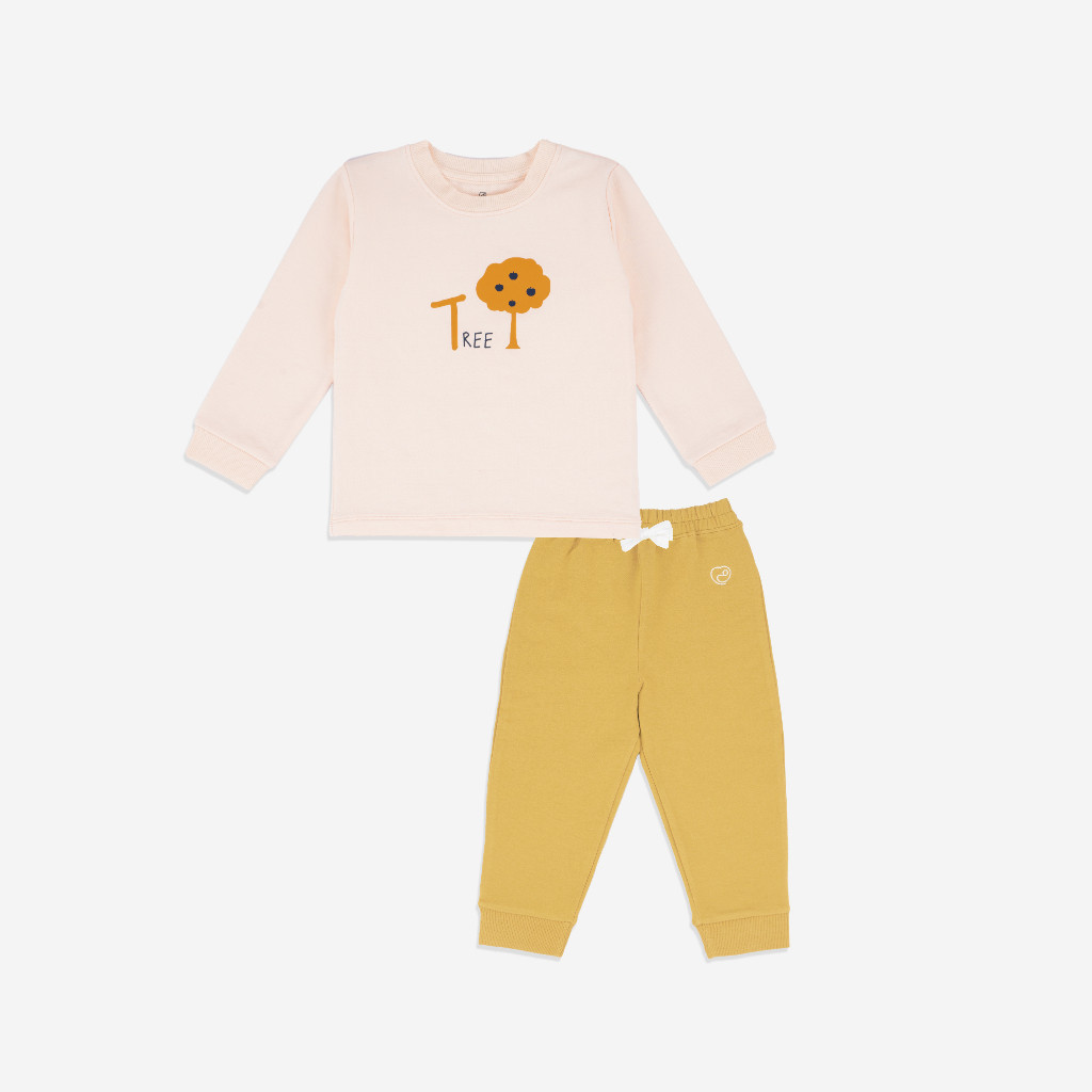 BuBaby Bộ quần áo dài tay cổ tròn - Terry BBC110404 | Bu Baby Chính Hãng