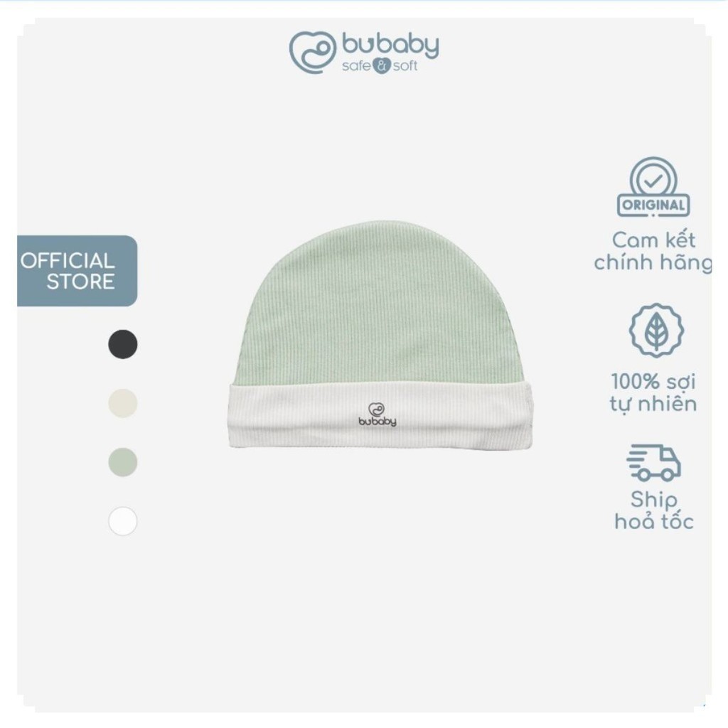 BuBaby Mũ Sơ Sinh cho bé trơn basic, chất liệu Siro Cotton Bu Baby ASR192201 | Phụ kiện Bu Baby chính hãng