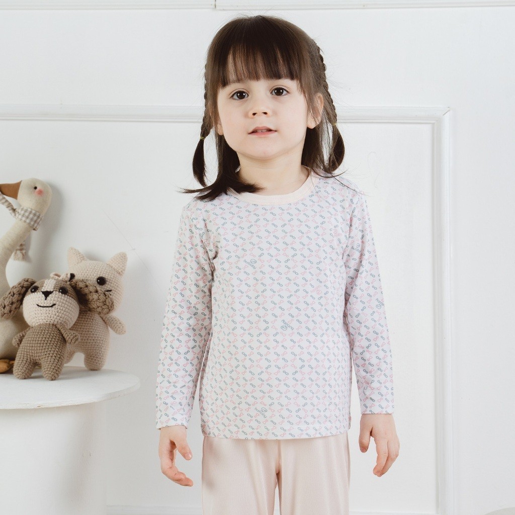 BuBaby Bộ dài tay cài vai Iconic cho bé từ 12 tháng đến 5 tuổi chất vải sợi tre - Bambus BBB1101NS | Quần áo chính hãng