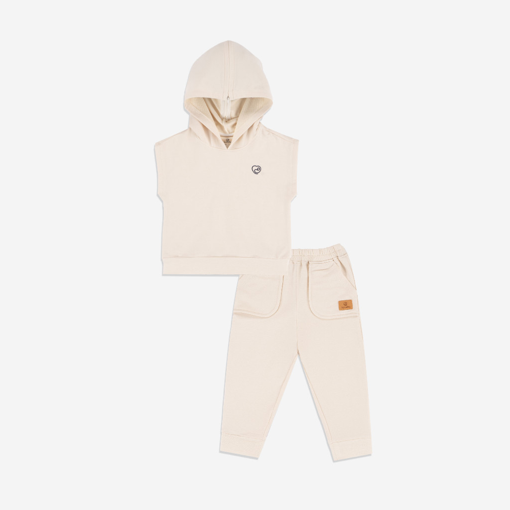 BuBaby Bộ quần áo gile có mũ - Terry BBC191701 | Quần áo chính hãng