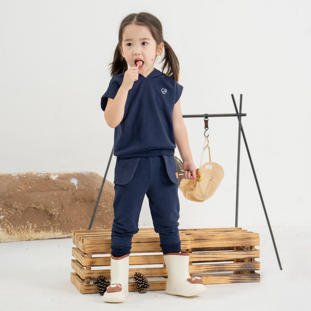 BuBaby Bộ quần áo gile có mũ - Terry BBC191701 | Quần áo chính hãng