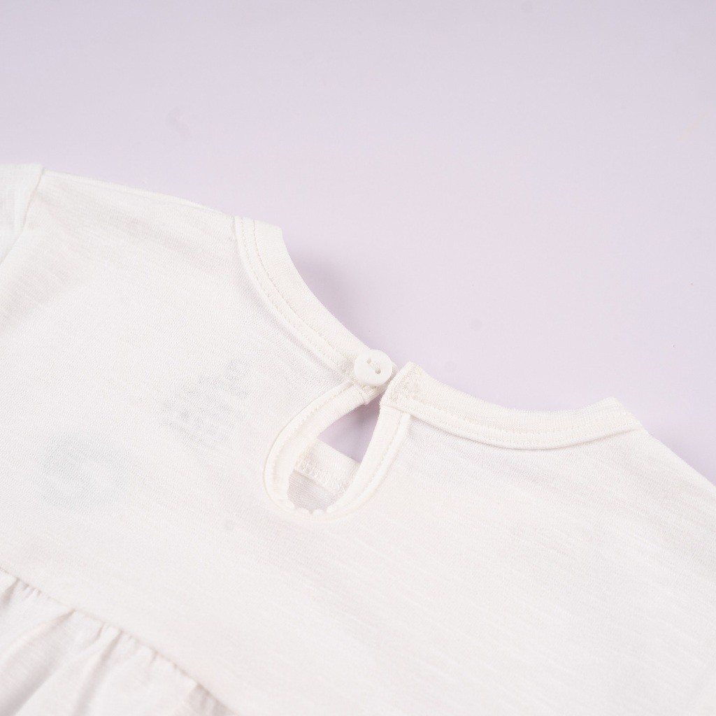 BuBaby Set Body kèm yếm cổ hoa bé gái Mimo cho bé sơ sinh từ 0 đến 12 tháng - GMC503100 | Bu Baby Chính Hãng