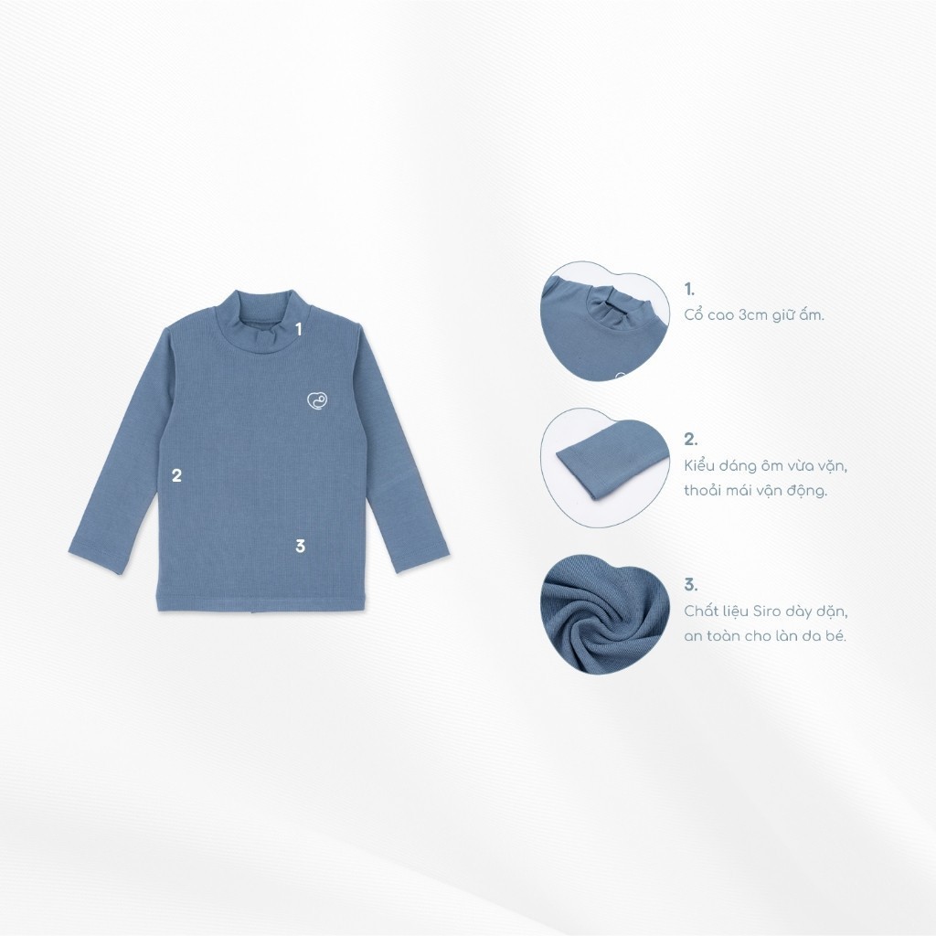 BuBaby Áo giữ nhiệt dài tay cổ 3cm giữ ấm cho bé - Siro BSR310900 | Bu Baby Chính Hãng