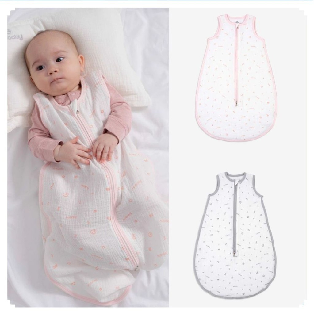 BuBaby Túi ngủ cho bé sơ sinh, túi ngủ khoá giữa size 0-12M chất liệu muslin cao cấp Bu Baby AMU451100