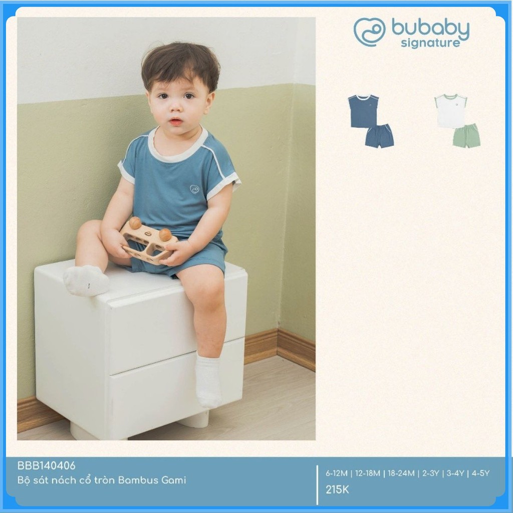 (6M-5Y) Bộ sát nách cổ tròn bambus Gami - BBB140406 | Quần áo bu chính hãng