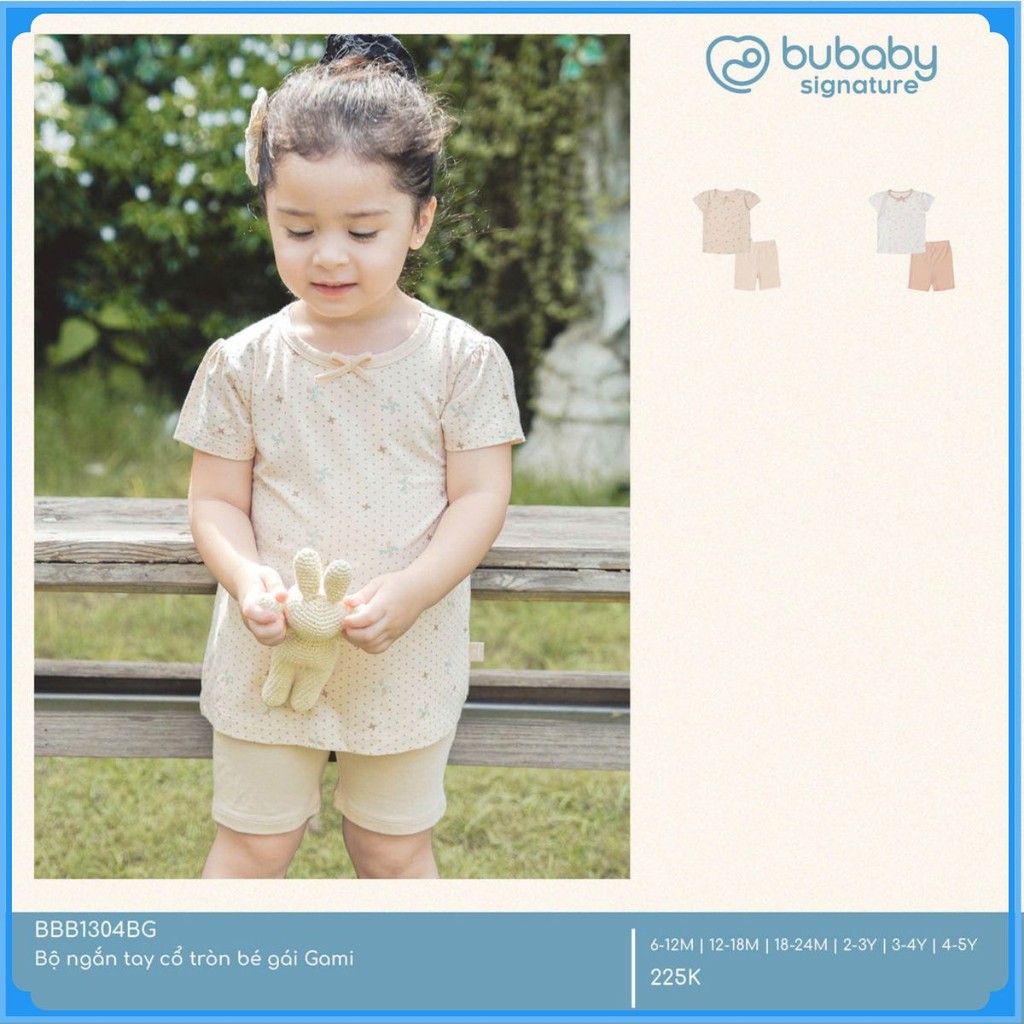 (6M - 5Y)Bộ ngắn tay cô tròn bé gái Gami cho bé BBB1304BG| Quần áo BU Baby chính hãng
