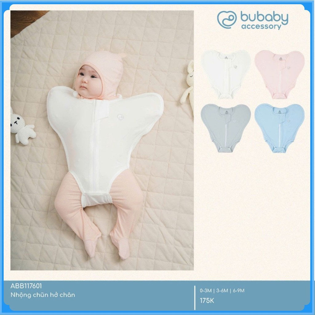 (0M-9M) Nhộng chũn hở chân Chất liệu vải tre Bambus siêu mềm mại và an toàn - ABB117601| Phụ kiện BU Baby Chính hãng