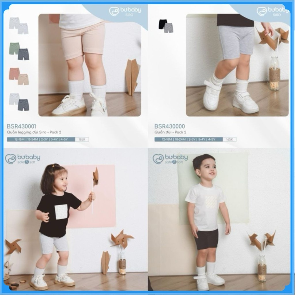 (1M-5Y) Combo 2 quần legging đùi BSR430002 BSR430003 - Bu baby Siro - Bu baby bé trai - Bu baby bé gái Quần áo Bu baby B