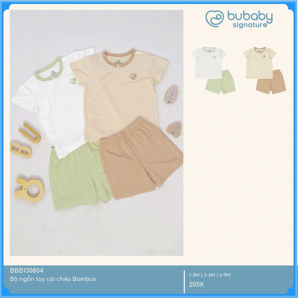 (1M-9M) Quần áo ngắn tay cài chéo Bambus - BBB130804 | BU Baby chính hãng