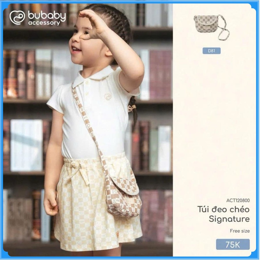 Túi tote ,Túi đeo chéo, Túi dây rút cho mẹ và bé in Bubaby signature ACT120001 | Phụ kiện BU Baby chính hãng
