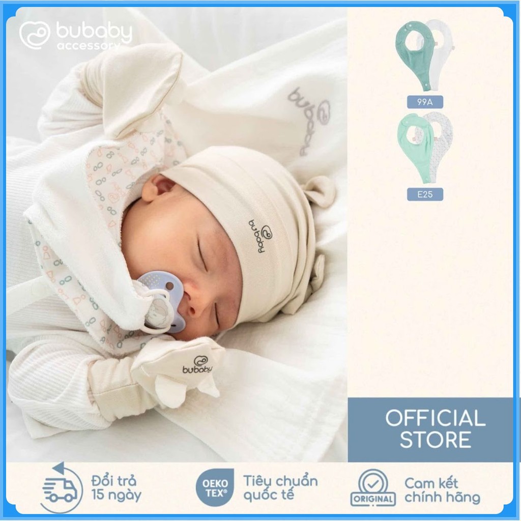 (Freesize) Yếm treo ti giả Set 2 Bubaby Cotton ATR0150S2| Phụ kiện BU Baby chính hãng