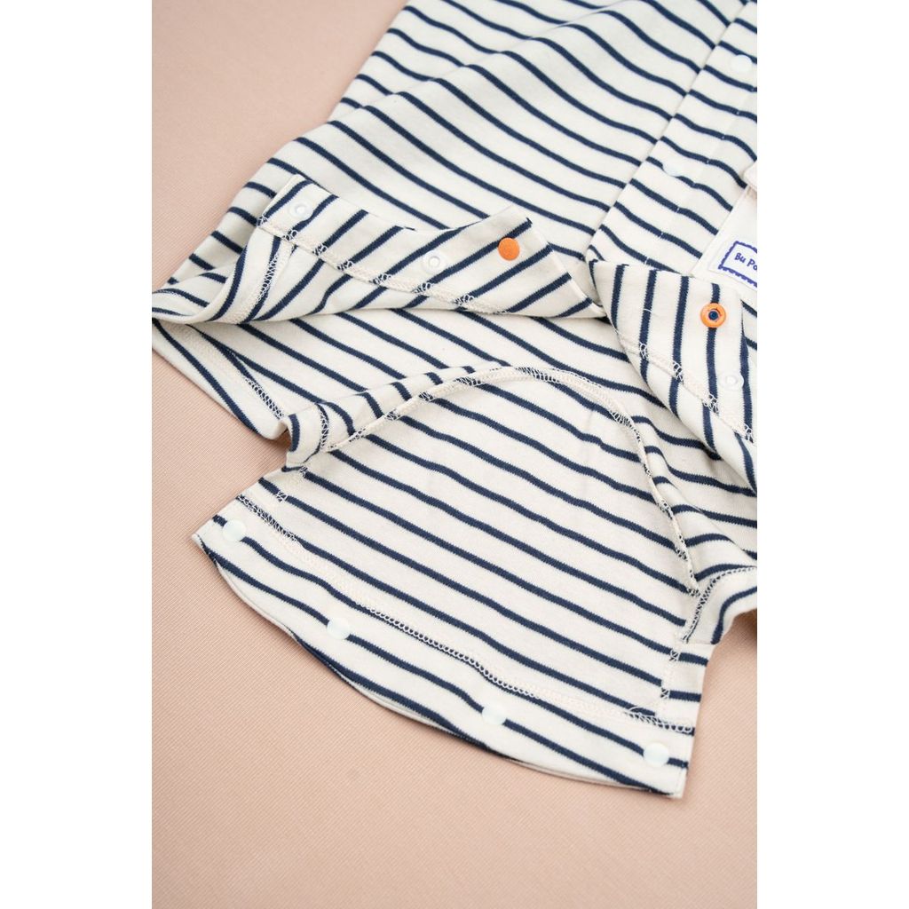 BU Baby (0M-12M) Body đùi ngắn tay cổ thủy thủ Bubaby Cotton PCT235301 | Sơ sinh Chính hãng