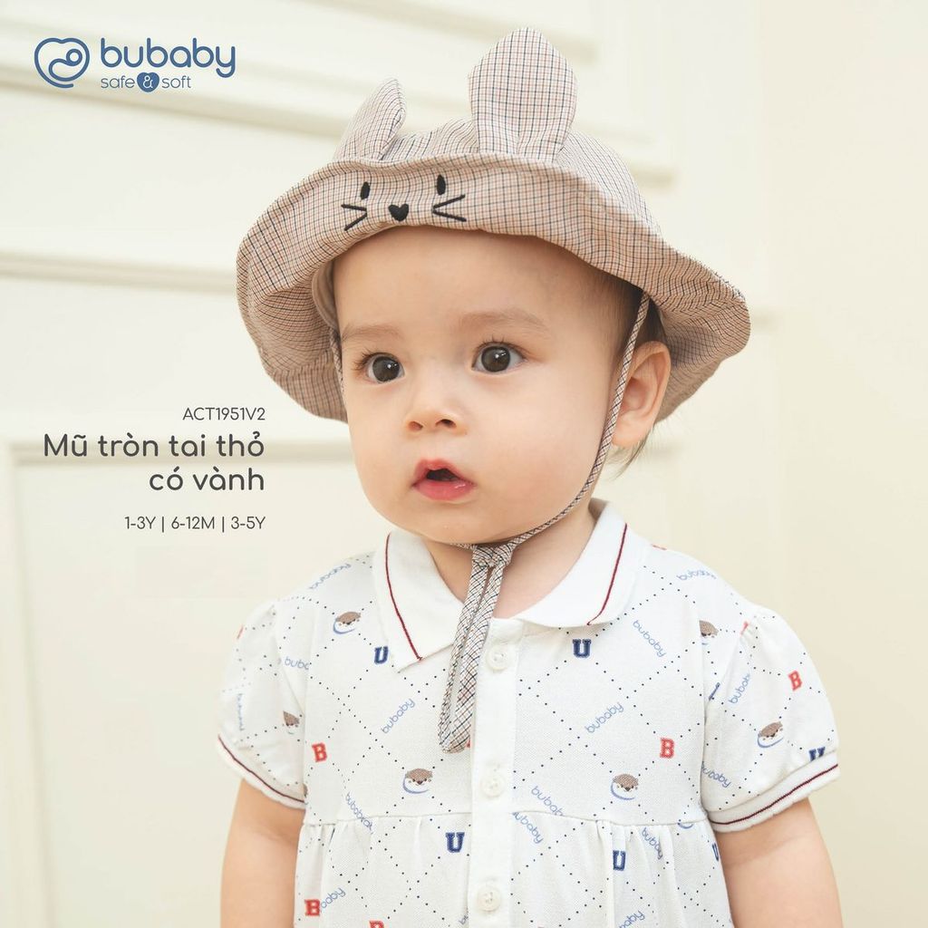 BU Baby (1M-12M) Mũ tròn tai thỏ có vành BU Cotton ACT1951V2 | Phụ kiện chính hãng