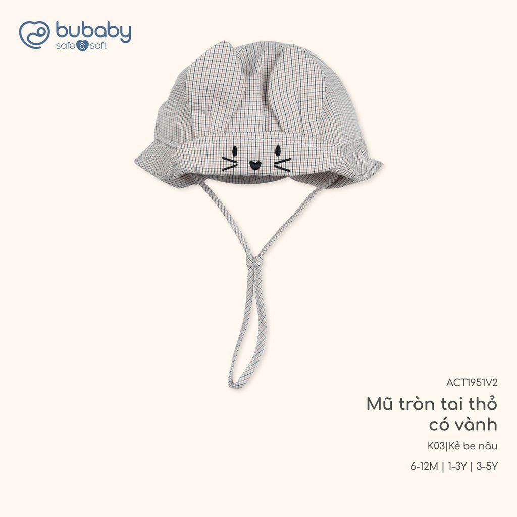 BU Baby (1M-12M) Mũ tròn tai thỏ có vành BU Cotton ACT1951V2 | Phụ kiện chính hãng