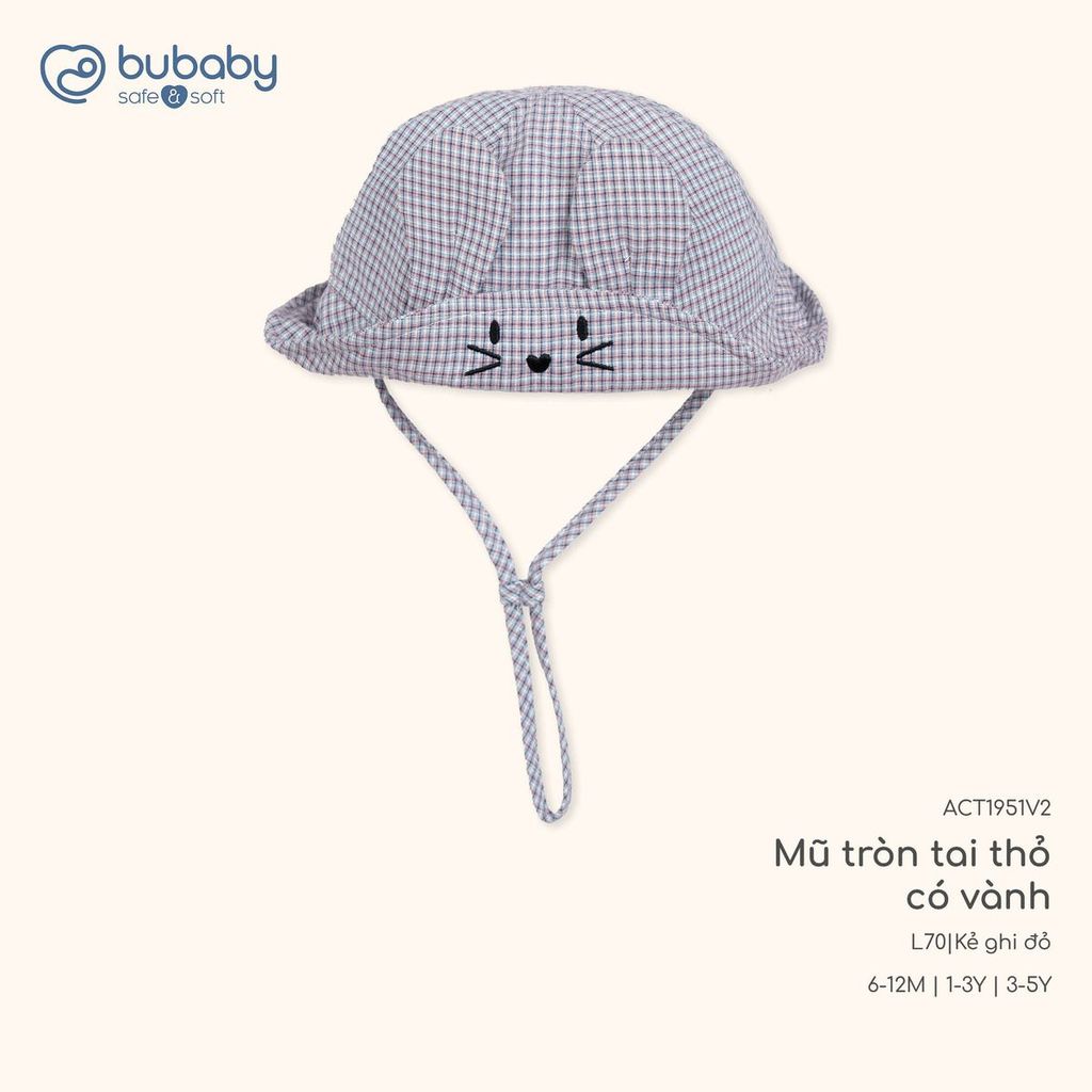 BU Baby (1M-12M) Mũ tròn tai thỏ có vành BU Cotton ACT1951V2 | Phụ kiện chính hãng