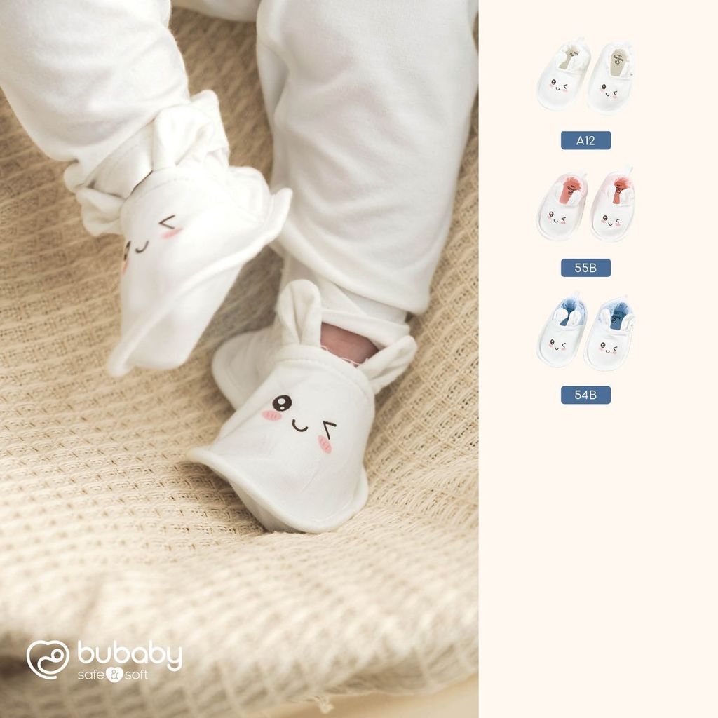 BU Baby (0-9M) Giày vải tai gấu thay thế tất sơ sinh Bamboo Cotton ABC420022 | Phụ kiện chính hãng