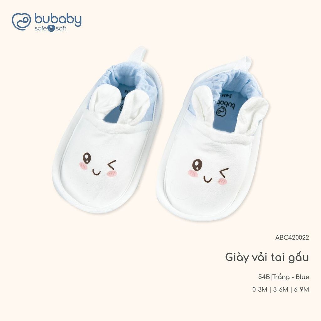 BU Baby (0-9M) Giày vải tai gấu thay thế tất sơ sinh Bamboo Cotton ABC420022 | Phụ kiện chính hãng