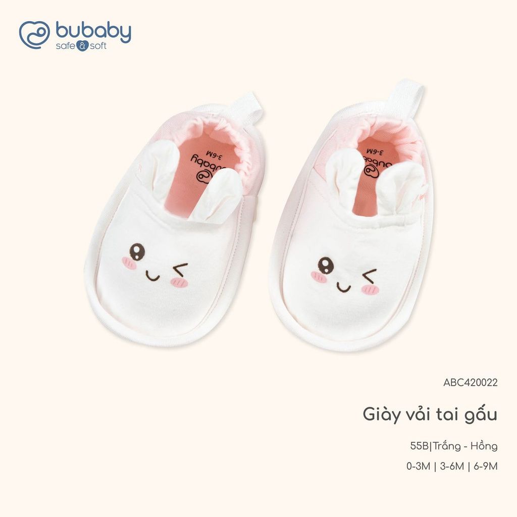 BU Baby (0-9M) Giày vải tai gấu thay thế tất sơ sinh Bamboo Cotton ABC420022 | Phụ kiện chính hãng