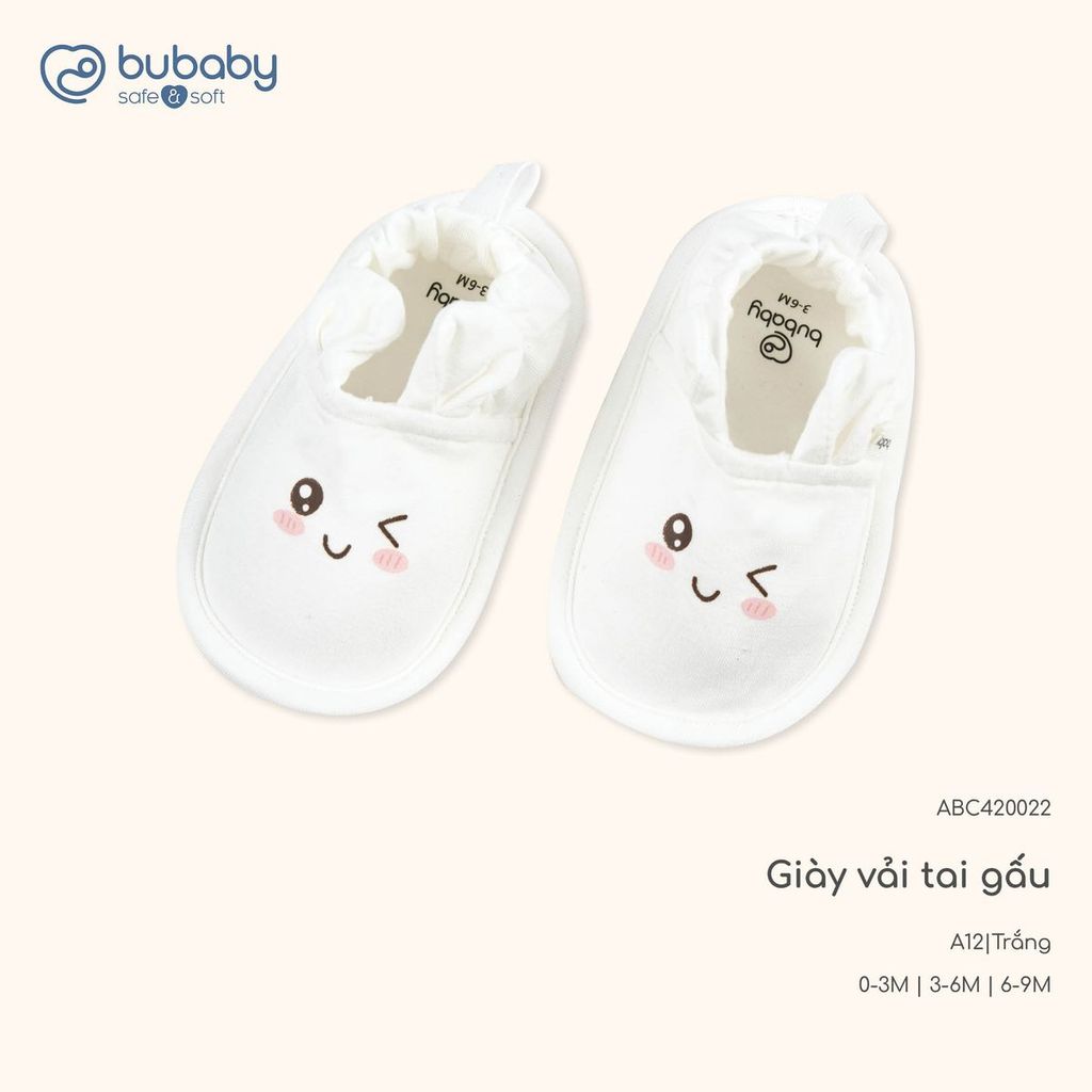 BU Baby (0-9M) Giày vải tai gấu thay thế tất sơ sinh Bamboo Cotton ABC420022 | Phụ kiện chính hãng