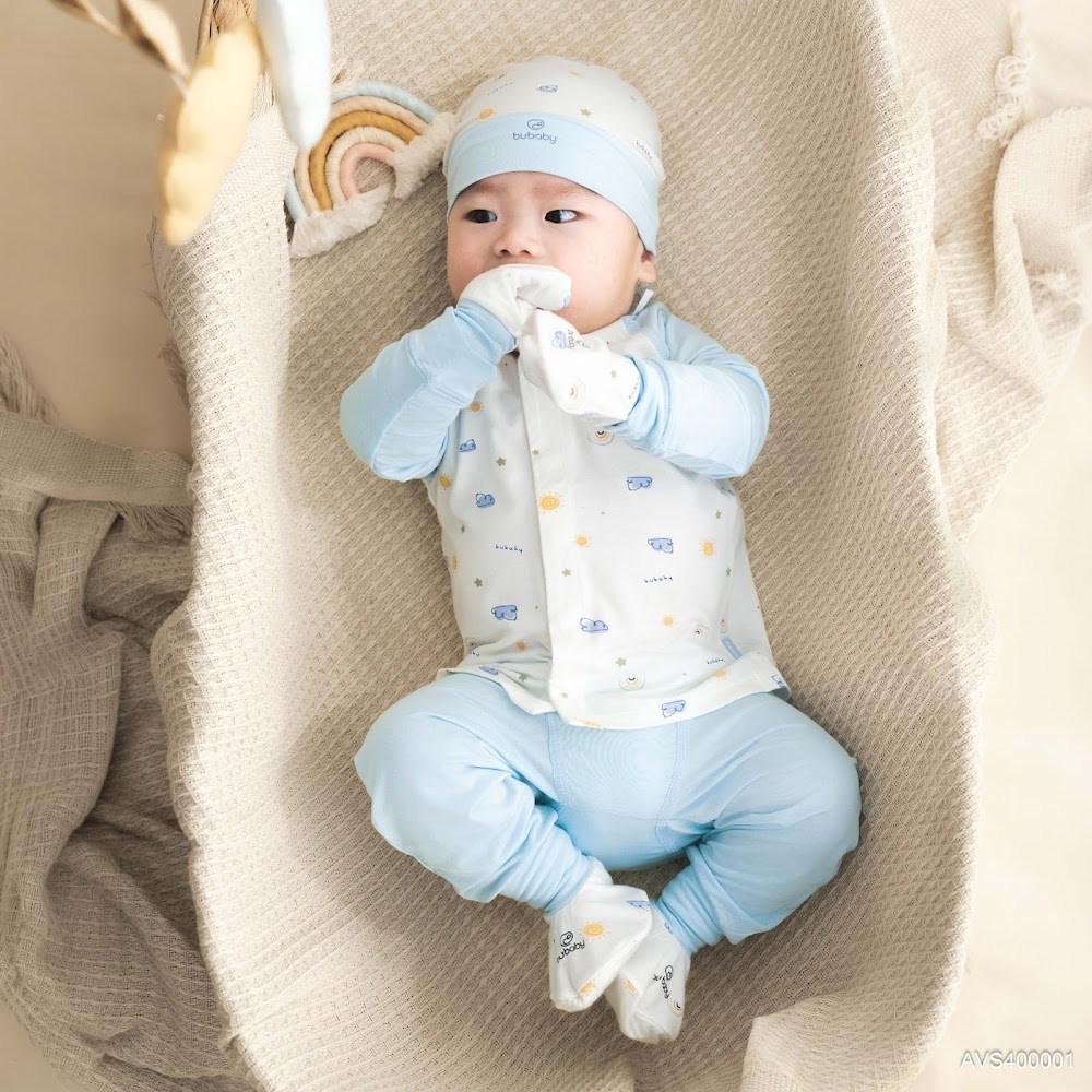 BU Baby Set Phụ kiện Mũ tròn Yếm Bao tay bao chân thoáng mát mềm mịn xinh yêu cho bé AVS1|Chính Hãng