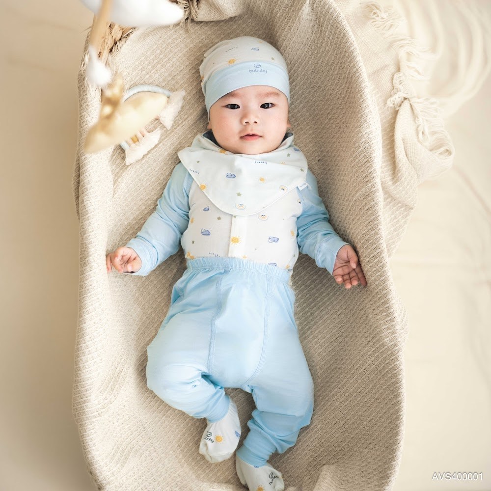 BU Baby Set Phụ kiện Mũ tròn Yếm Bao tay bao chân thoáng mát mềm mịn xinh yêu cho bé AVS1|Chính Hãng