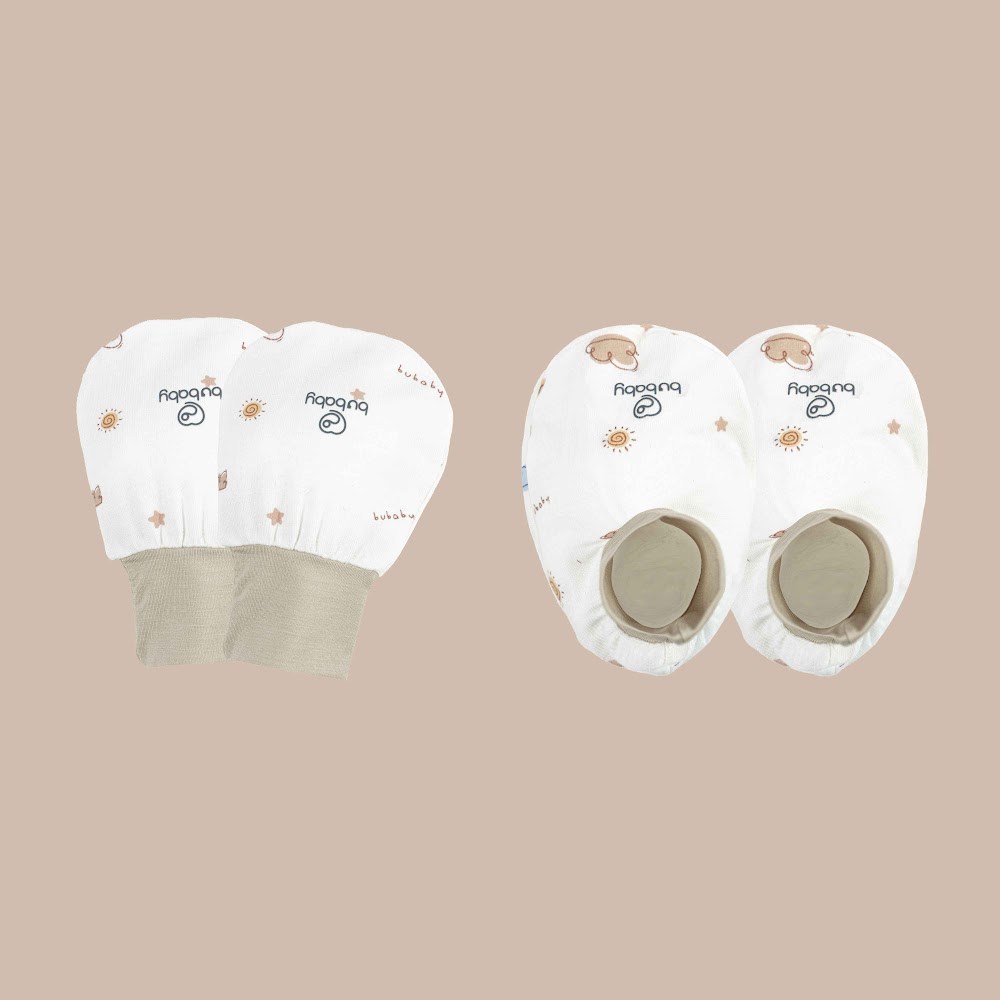 BU Baby Set Phụ kiện Mũ tròn Yếm Bao tay bao chân thoáng mát mềm mịn xinh yêu cho bé AVS1|Chính Hãng