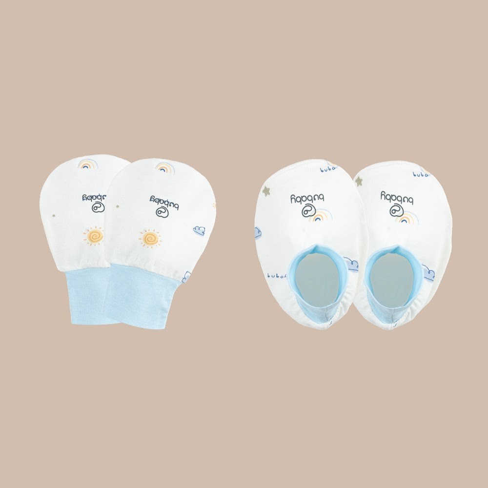 BU Baby Set Phụ kiện Mũ tròn Yếm Bao tay bao chân thoáng mát mềm mịn xinh yêu cho bé AVS1|Chính Hãng