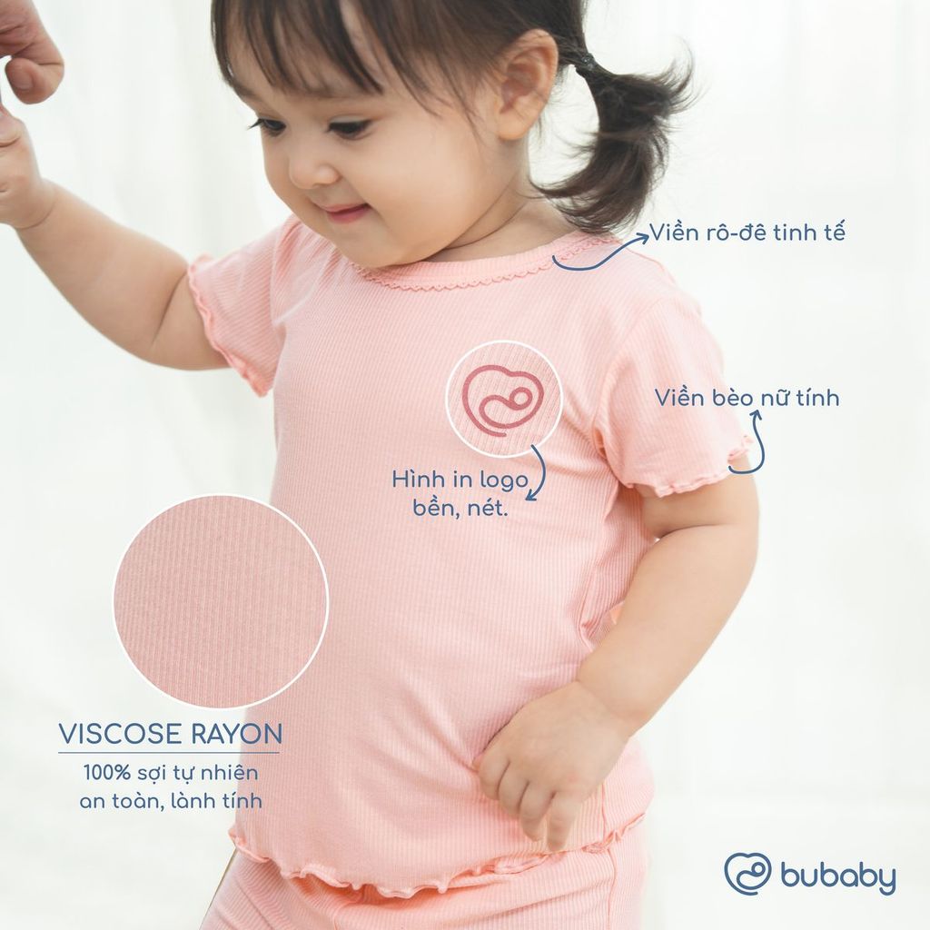 BU Baby (6M-5Y) Set 2 áo ngắn tay cổ tròn , áo 2 dây bé gái thoáng mát thời trang mùa hè | Chính hãng