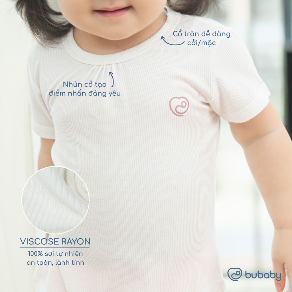 BU Baby (6M-5Y) Set 2 áo ngắn tay cổ tròn , áo 2 dây bé gái thoáng mát thời trang mùa hè | Chính hãng